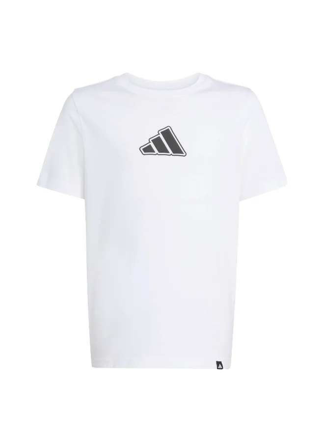 Adidas Adidas J Anime T White Graphic Tee (Short Sleeve) T-Shirts For Kids
