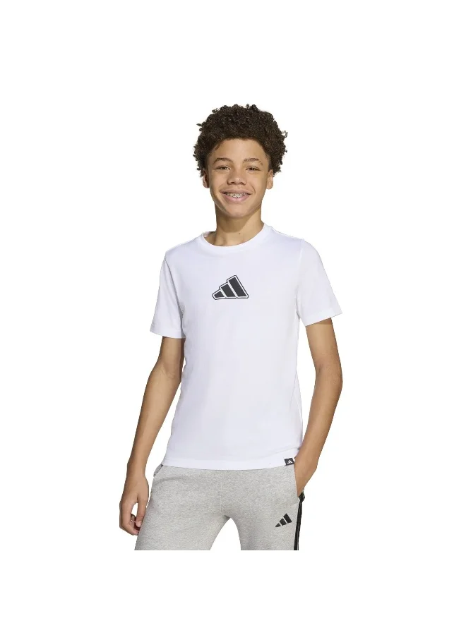 Adidas Adidas J Anime T White Graphic Tee (Short Sleeve) T-Shirts For Kids