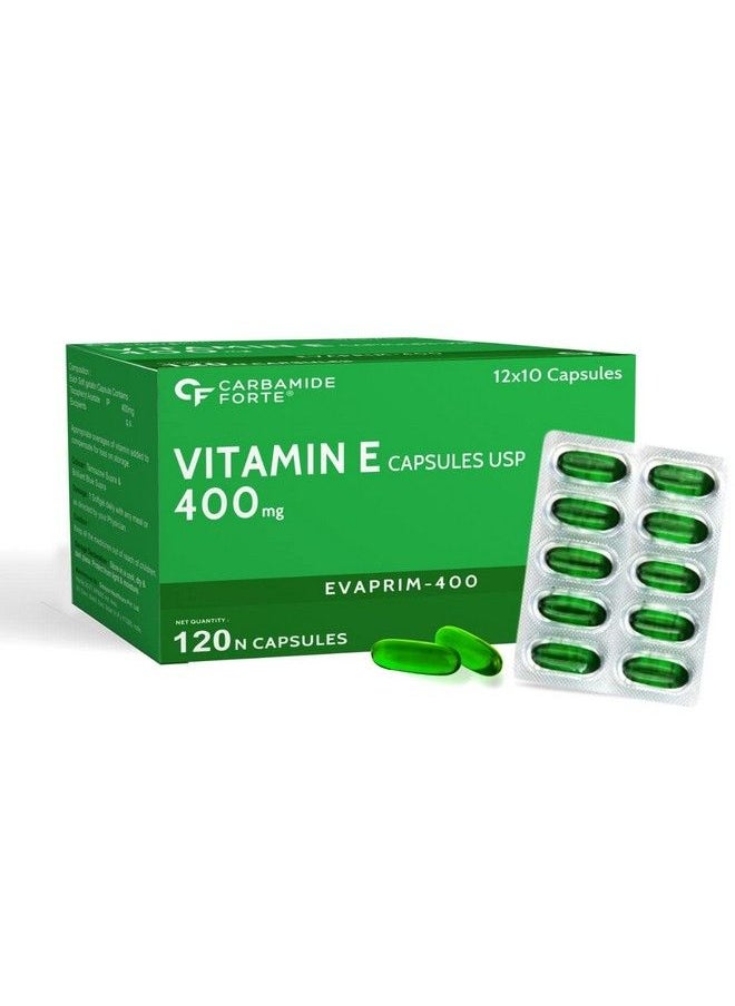 CARBAMIDE FORTE - Cf Vitamin E 400Mg Capsules For Face And Hair 100% Natural Vitamin E Paraben Free 120 Capsules - Image 1