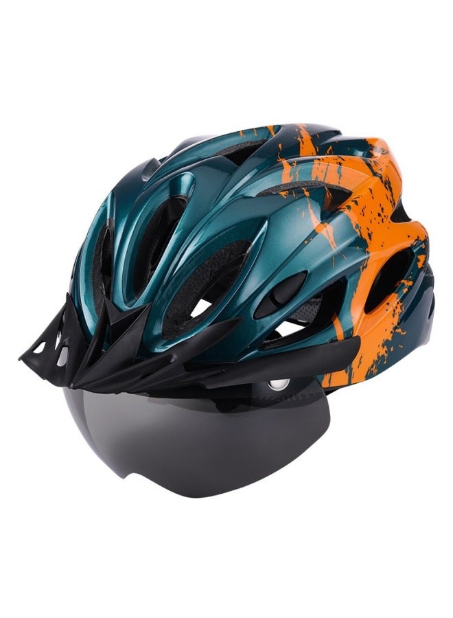 Orange and Black Cycling Helmet for Men and Women - Mountain Bike Helmet (No Lights, No Goggles)