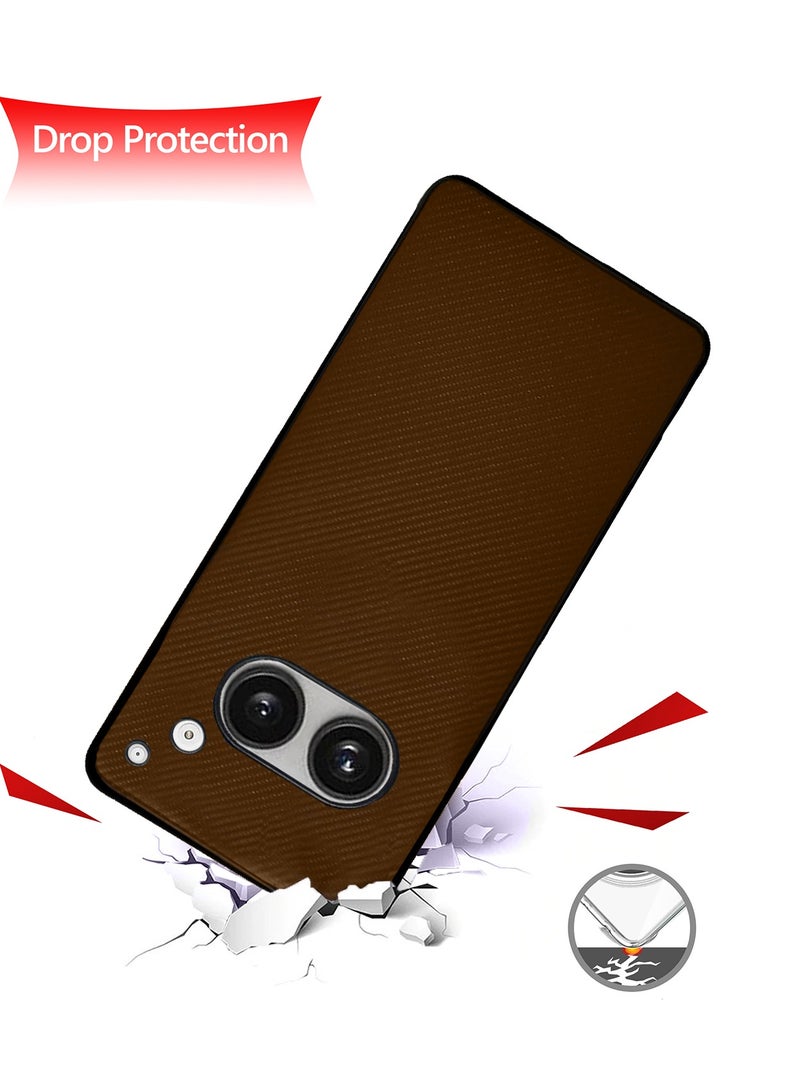 دبليو تيك غطاء حماية من مادة TPU بظهر صلب من السيليكون لهاتف Nothing Phone (2a) 5G 2024 Brown - Image 2