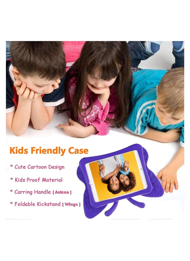 IAF Case, Light Weight Shockproof EVA Foam Protective Tablet Stand Cover Holder for Apple iPad Air/ Air 2 iPad 9.7 2017/ 2018 - Cute Butterfly, Purple - Image 4