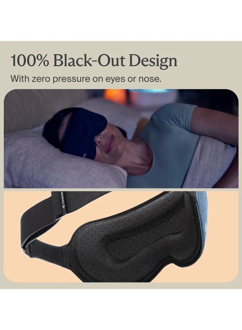 Therabody  Therabody Sleep Mask Ultra-Comfortable, 100% Blackout Sleep Eye Mask with Gentle Eye Massager Vibration for Stress Relief, Headache Relief & Self Care - Facial Massager Sleeping Mask for Women & Men  | Best Price UAE