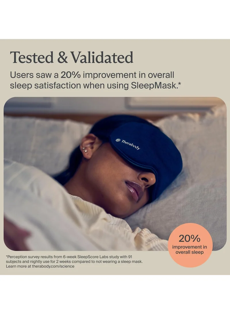 Therabody  Therabody Sleep Mask Ultra-Comfortable, 100% Blackout Sleep Eye Mask with Gentle Eye Massager Vibration for Stress Relief, Headache Relief & Self Care - Facial Massager Sleeping Mask for Women & Men  | Best Price UAE