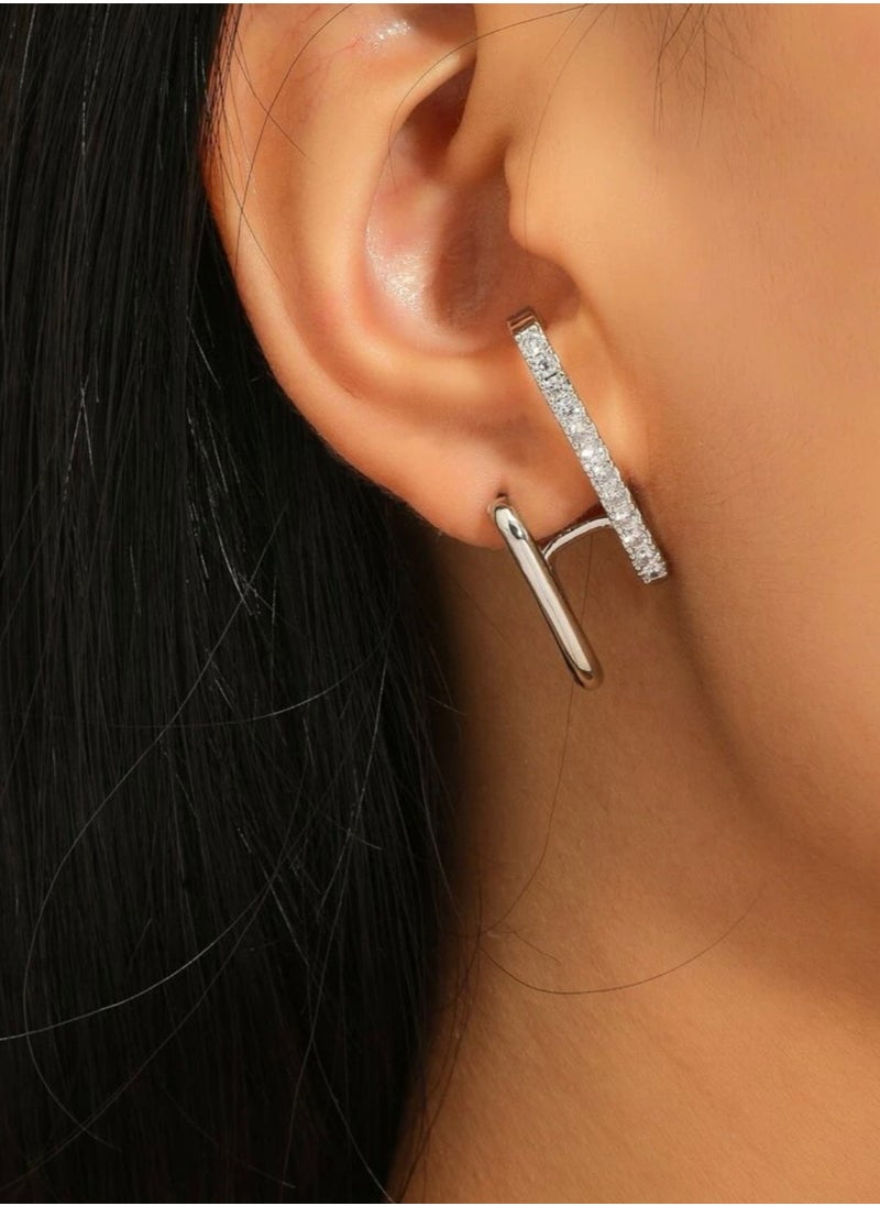 Jewelry 4You - Elegant Earrings For Women Inlaid With Zirconia - Image 1
