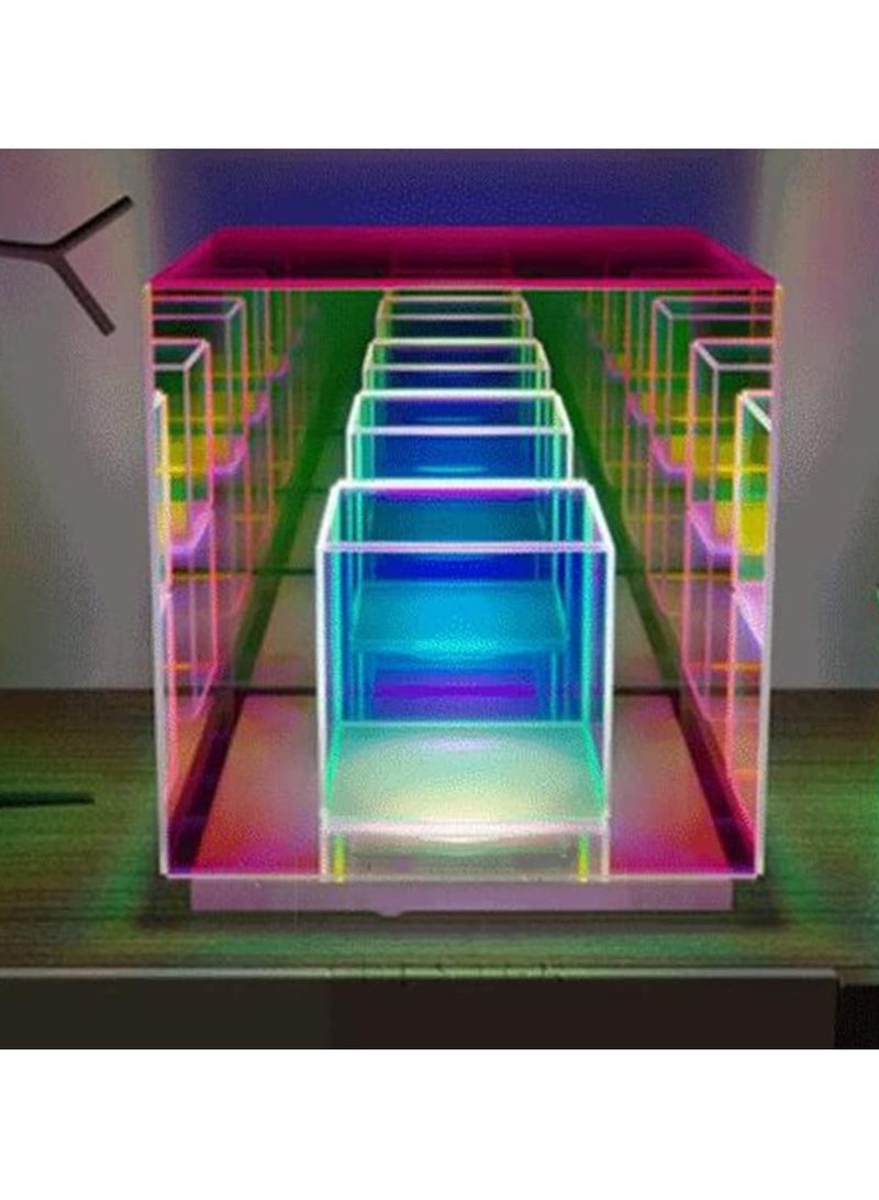 REBENUO 3D Geometric Shape Table Lamp with Remote Control LED Tabletop Decorative Lamp Colorful Acrylic Desk Lamp for Bedroom Office Product size 22 cm - Image 5