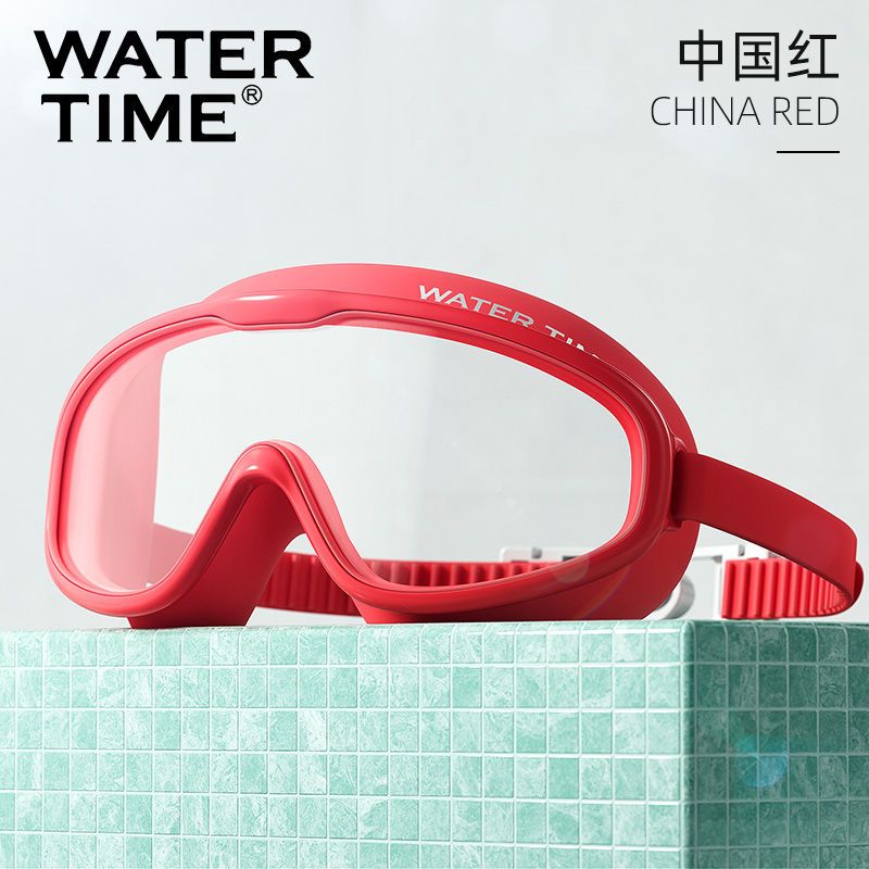 WaterTime Large Frame Swimming Goggles - HD Clear, Anti-Fog, UV Protection, Prescription Ready - Image 1