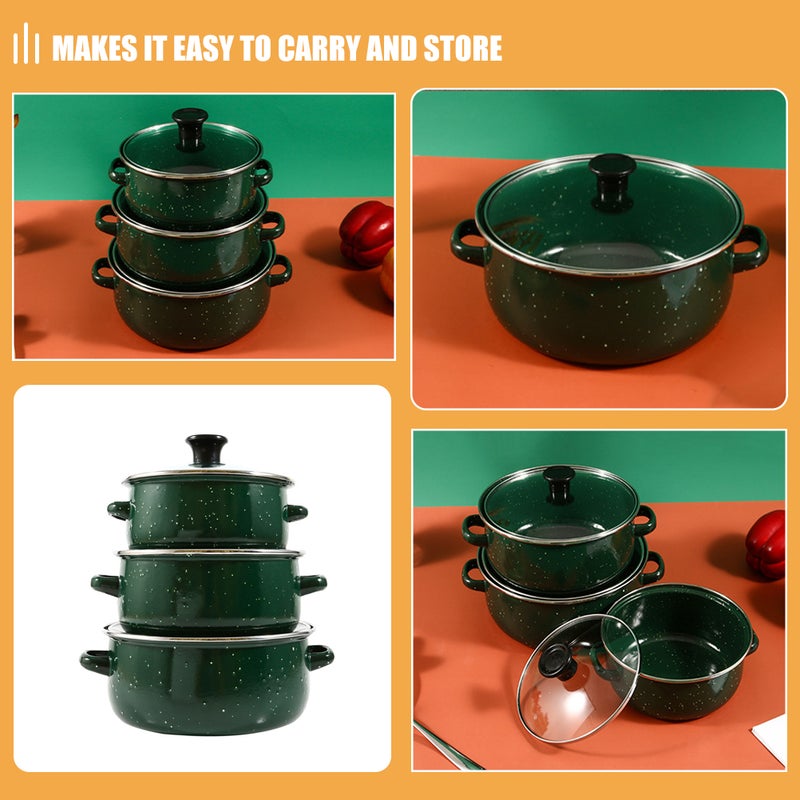 Compact Enamel Stew Pot, Ideal for Small Spaces with Even and Rapid Heating Features - Image 3