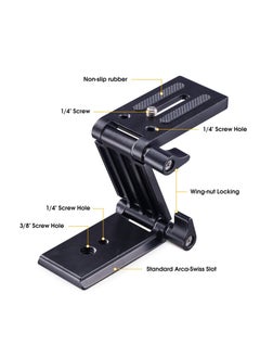 SYOSI Universal Flex Tilt Head Z Mount Bracket, Tripod Head Quick Release Plate Mounting for Monopod Slider Rail Cage Rig Stabilizer Gimbal for DSLR Camera for Canon, for Nikon, for Sony, for Panasonic  - Image 2