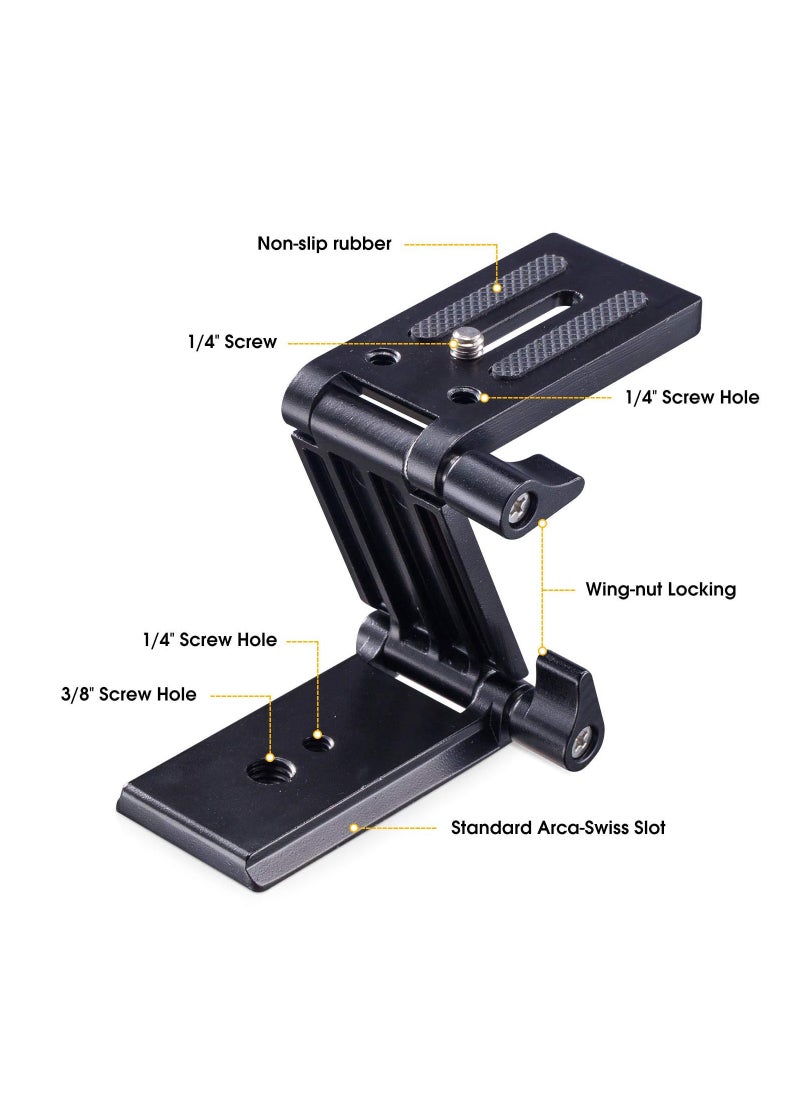 SYOSI - Universal Flex Tilt Head Z Mount Bracket, Tripod Head Quick Release Plate Mounting for Monopod Slider Rail Cage Rig Stabilizer Gimbal for DSLR Camera for Canon, for Nikon, for Sony, for Panasonic - Image 1