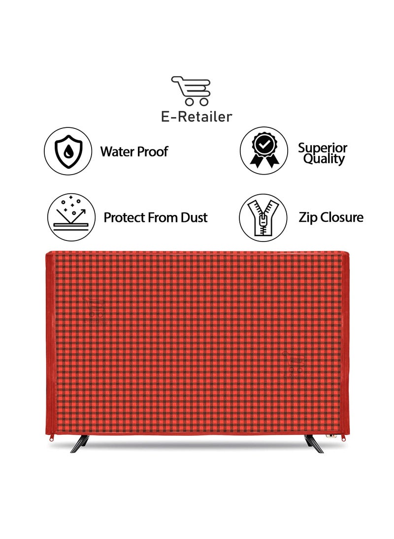 E-Retailer ERetailer Transparent LCDLED TV Protector Cover with Zipper Enclosure for 32 Inch Suitable for All Major Brand Model ColorRed Size29x3x19 Inches  - Image 4