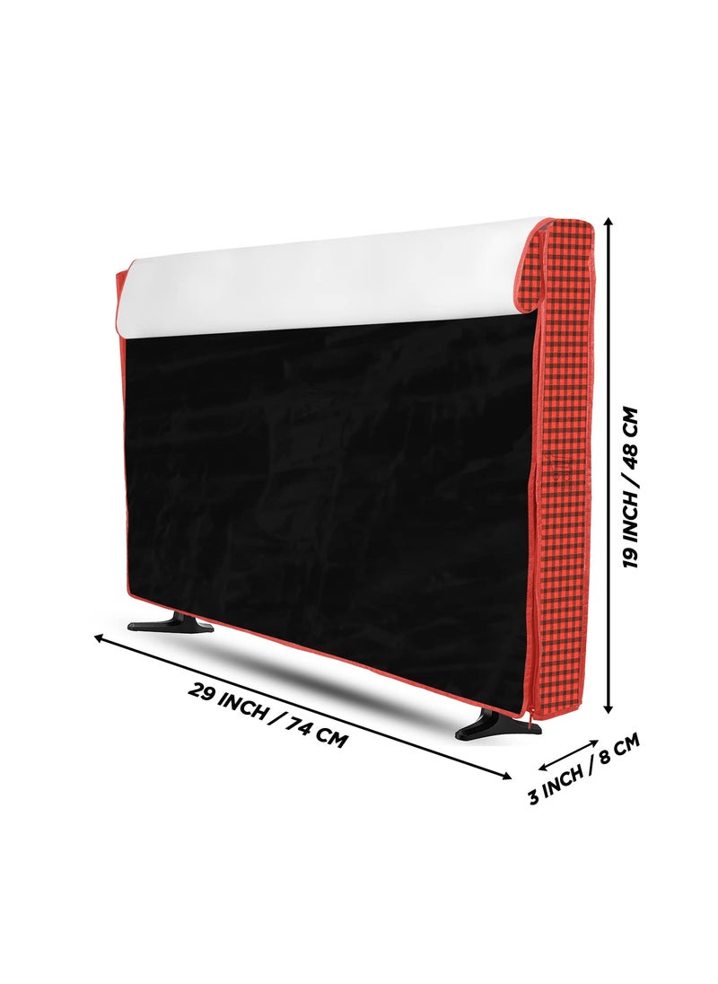 E-Retailer ERetailer Transparent LCDLED TV Protector Cover with Zipper Enclosure for 32 Inch Suitable for All Major Brand Model ColorRed Size29x3x19 Inches  - Image 3