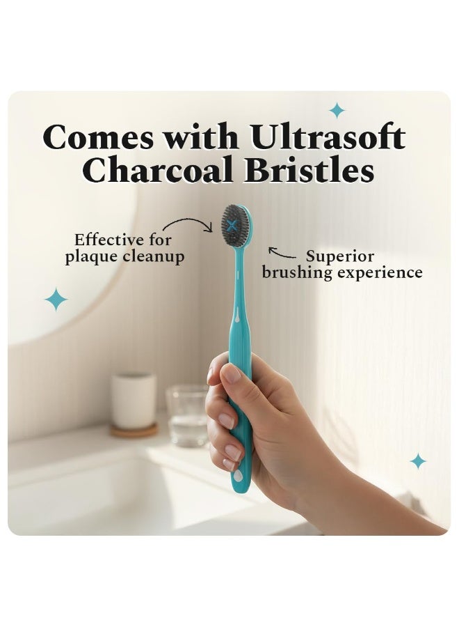 Perfora Flexi Toothbrush For Kids & Adults | With Charcoal Infused Bristles | Ulta Soft Bristles For Plaque Removal | Tooth Brush Set (Pack Of 2) - Image 2