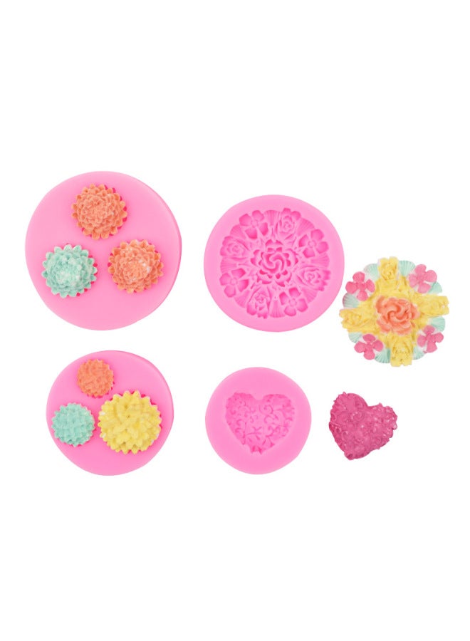 Large And Small Chrysanthemum Lotus Love Rose Flower Silicone Mold Epoxy Decoration DIY Clay Cake Accessories-Specifications:4#15-199 Gray - Image 4