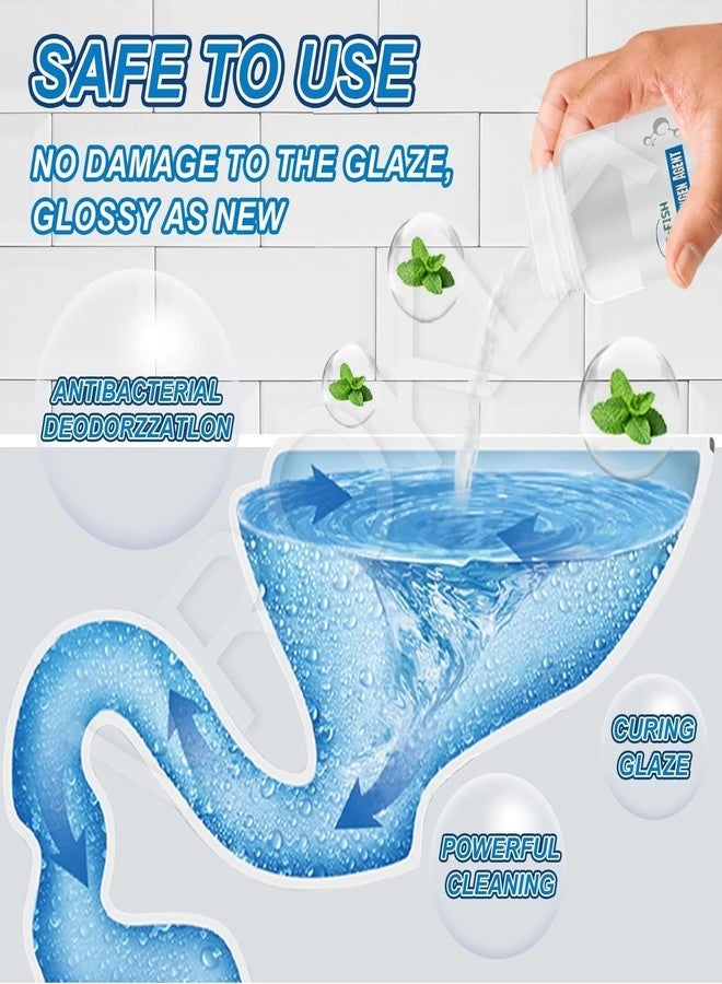 VROKLA Toilet Cleaner Powder Toilet Active Oxygen Agent Cleaner Toilet Oxygen Cleaner Powder Foam Cleaner Pipe Dredging Agent Oxygen Toilet Bubbles Powder Powerful Toilet Bowl Active Oxygen 250 gm - Image 2