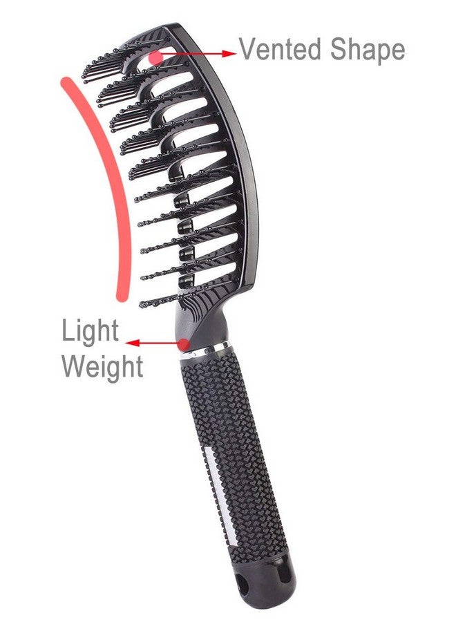 Perfehair Curved Vented Styling Hair Brush Detangling Thick Hair Massage Blow Drying Brush - Image 4