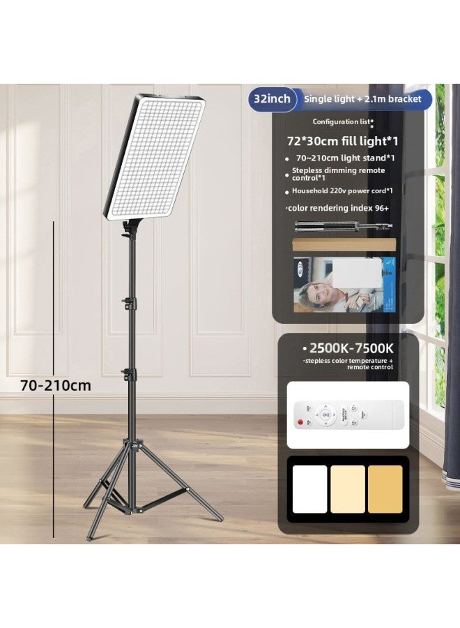 【Direct Supply】 11-32 Inch Supplementary Light Large Screen Flat Panel Photography Live Lighting Photographic Video Live-Specification:Rl- 32inch Plus Grille Eye Protection Lamp + 2.1m Carbon Steel - Image 1