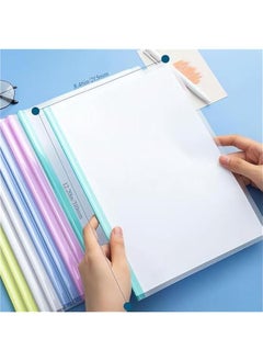 Arabest Pack of 10 Clear Report Covers with Sliding Bars for A4 and Letter Size Papers, Holds up to 60 Sheets, Ideal for School or Office Presentations.  - Image 2