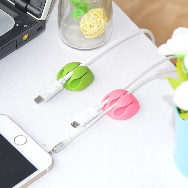 Silicone Cable Organizer With Adhesive Backing, Five-Hole Cable Winder, One-Hole, Two-Hole, Three-Hole Cable Clip With Adhesive Design - Image 1