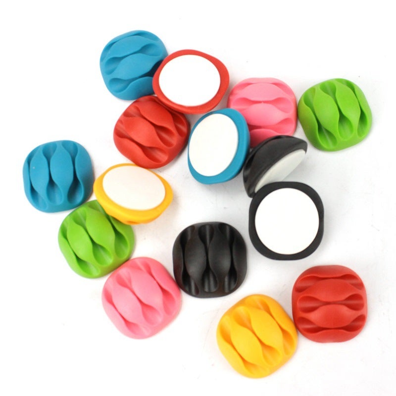 Silicone Cable Organizer With Adhesive Backing, Five-Hole Cable Winder, One-Hole, Two-Hole, Three-Hole Cable Clip With Adhesive Design - Image 2