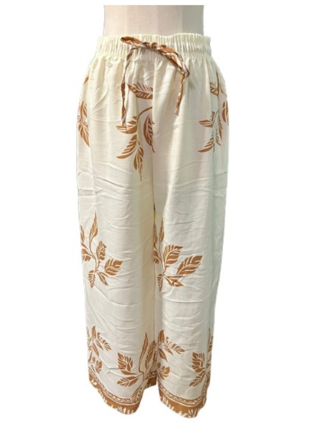 Women's Summer Lounge Wear Sets Free Size Wide Leg Trousers Casual Tracksuit Short Sleeve Tops and Palazzo Pants - Image 2