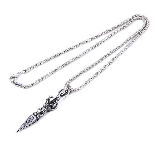 Saiizen Protective Buddhist Pendant Chain Stainless Steel Never Fade Necklace for boys Silver Stainless Steel Pendant Set - Image 1
