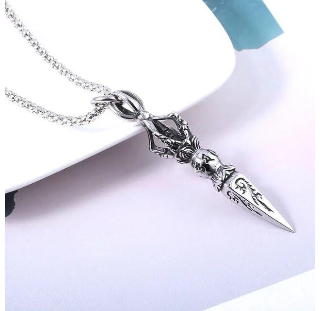 Saiizen Protective Buddhist Pendant Chain Stainless Steel Never Fade Necklace for boys Silver Stainless Steel Pendant Set - Image 3