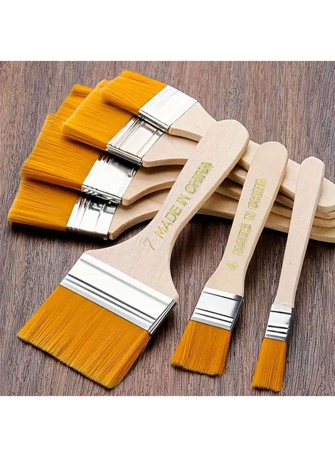 3pcs Premium Cleaning Dust Paint Soft Bristle Oil Painting Brushes Nylon Comb Yellow Hair Brush For BBQ - Image 3