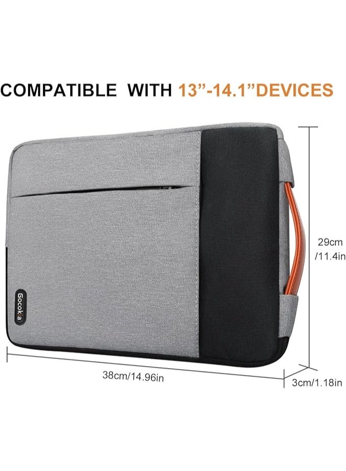 Gocokia Laptop Shoulder Briefcase Sleeve for 13.3-14.1 inch Notebook Bag - Image 4