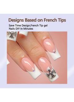 Misssix Misssix French Gel Nail Tips, 240Pcs French Tip Press on Nails Long Square Pink, No Need to File Tips Pre-lasting, Fake Nails for Nail Art DIY 15 Sizes  - Image 1