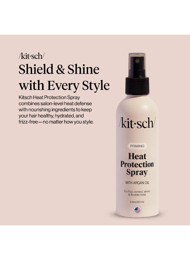 Kitsch Heat Protection Spray for Hair Heat Protectant for Hair with Argan Oil Styling Hair Spray for Frizz Control Shine Damage Protection Protects Strands Ideal Gifts for Women 68oz - Image 4