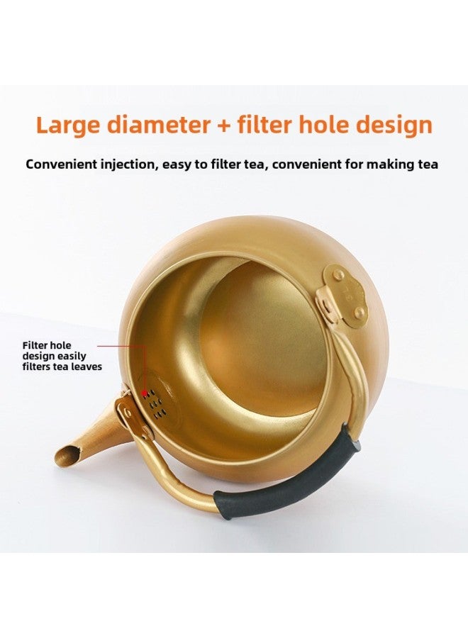 Oxidized Yellow Aluminum Pot Aluminum Kettle Aluminum Teapot Korean-style Rice Wine Pot Warm Wine Pot Household Large Capacity Gas Gas Open-Capacity:3L Yellow Aluminum Pot - Image 5