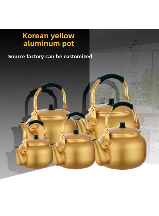 Oxidized Yellow Aluminum Pot Aluminum Kettle Aluminum Teapot Korean-style Rice Wine Pot Warm Wine Pot Household Large Capacity Gas Gas Open-Capacity:3L Yellow Aluminum Pot - Image 2