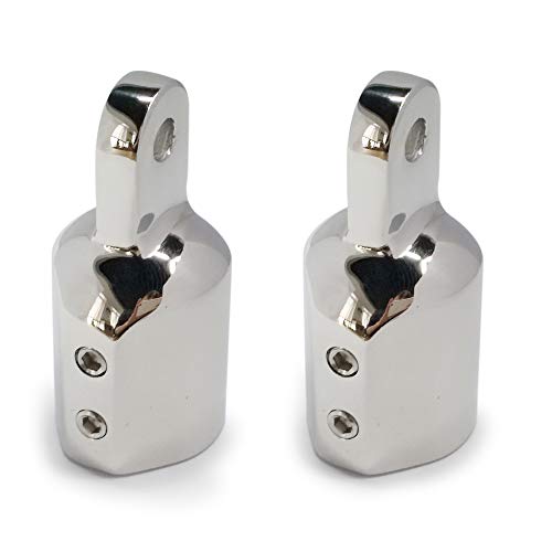 keehui Pair 316SS Heavy Duty7/8 ID Bimini Top Cap External Eye End Boat Fittings with Two Screws Marine Hardware, Fits 7/8" OD Round Tube - Image 1
