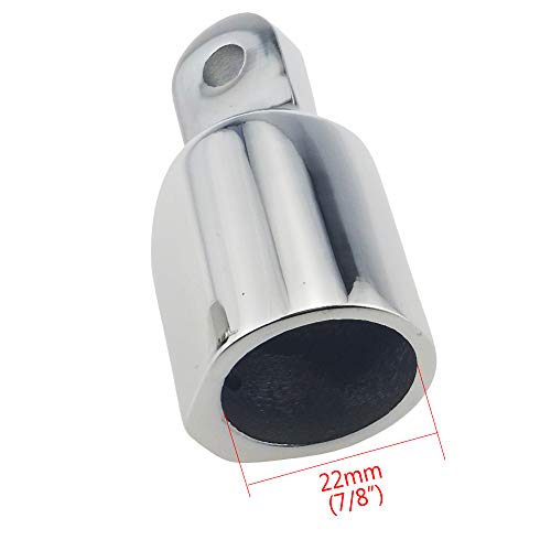 keehui Pair 316SS Heavy Duty7/8 ID Bimini Top Cap External Eye End Boat Fittings with Two Screws Marine Hardware, Fits 7/8" OD Round Tube - Image 4