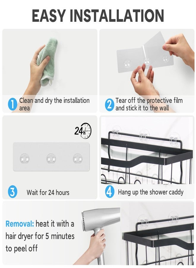 FEPTUASE 14 Pack Shower Caddy Adhesive Replacement, Transparent Strong Adhesive Hooks, No Drilling, Waterproof Wall Hooks for Shower Caddy, Bathroom Storage Shelves and Kitchen Racks - Image 5