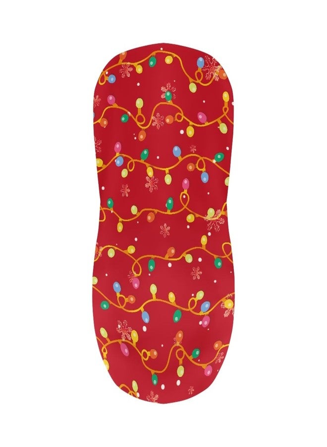 Babrukda Non Slip Christmas Stool Chair Seat Cover 2 Pack Bar Stool Covers with Backs Christmas Lights Square Swivel Chair Seat Slipcover Dust Proof Furniture Seat Protectors for Home Decorations - Image 4