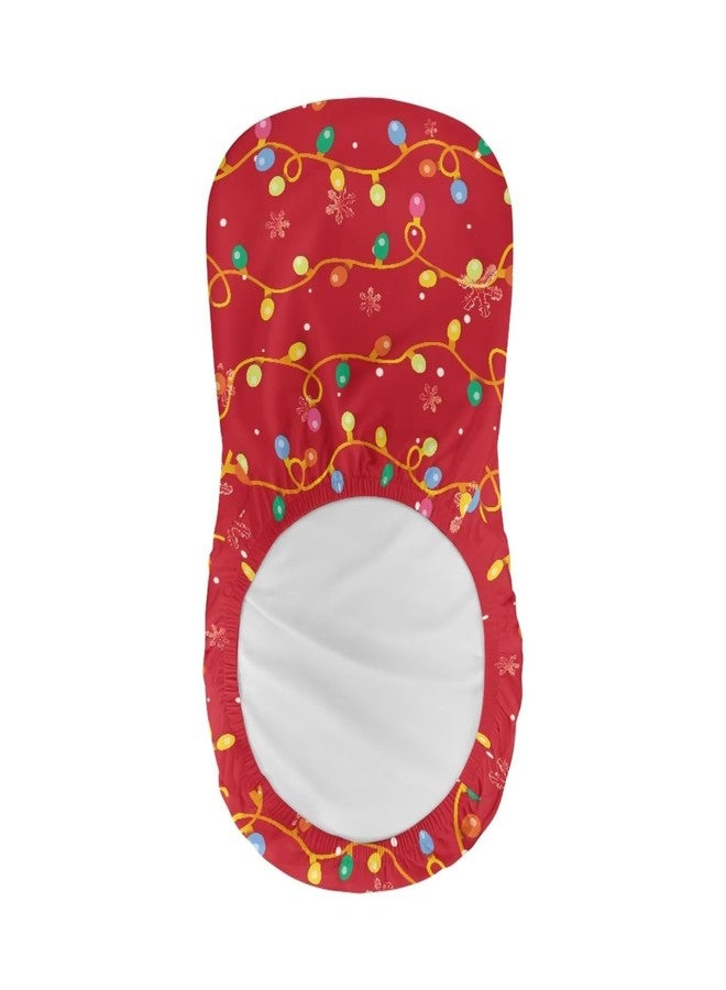 Babrukda Non Slip Christmas Stool Chair Seat Cover 2 Pack Bar Stool Covers with Backs Christmas Lights Square Swivel Chair Seat Slipcover Dust Proof Furniture Seat Protectors for Home Decorations - Image 5