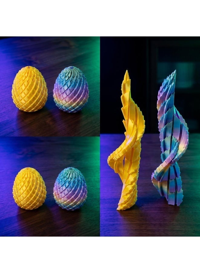 3D Printed Dragon Egg Fidget Toy, Transformable Spiral Sculpture Stress Relief Toy - Image 4