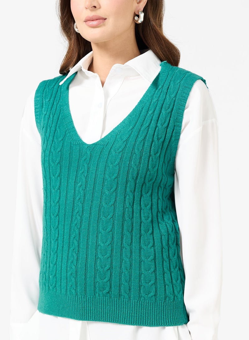 ELLA Cable Knit Sweater Vest - Image 3