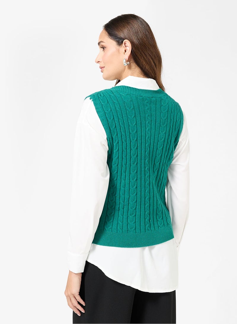 ELLA Cable Knit Sweater Vest - Image 2