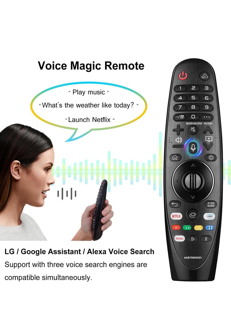 ELTRAZONE Voice Magic Remote Control for LG Smart TV 2017-2022 AN-MR20GA MR19BA MR18BA MR650A Replacement with Voice and Pointer Function for LG Magic Voice Remote with battery - Image 4