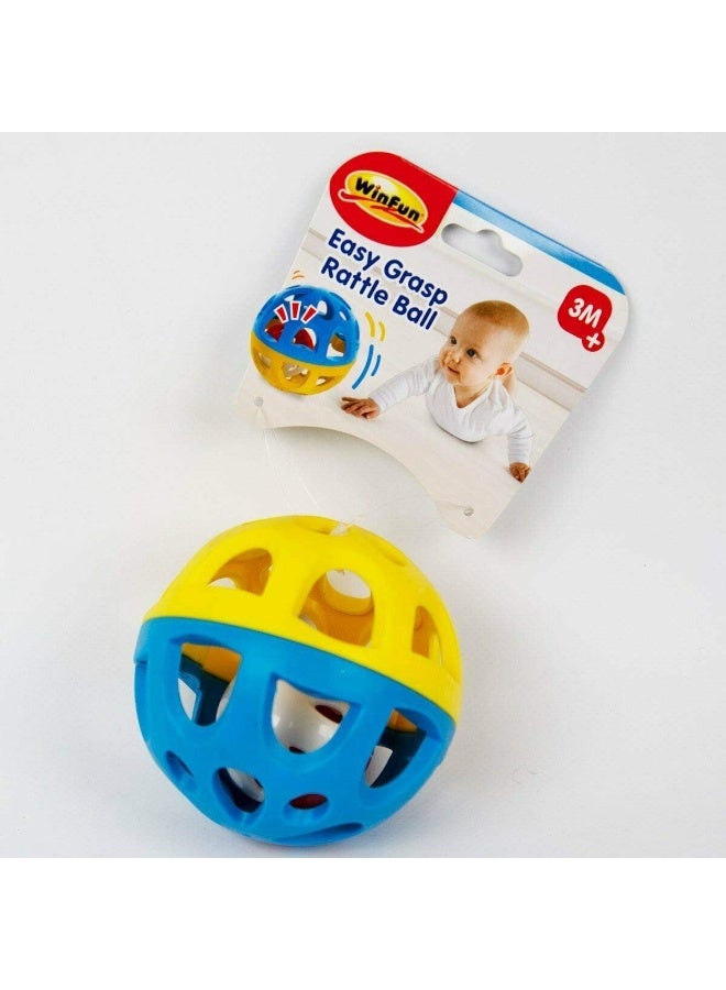 Winfun Easy-Grasp Rattle Ball | Lightweight Baby Ball Rattle with Easy-to-Grip Handle & Textured Design | Shake, Roll & Play Toy with Fun Sounds | Bright Developmental Toy for Infants Ages 3+ Months - Image 2