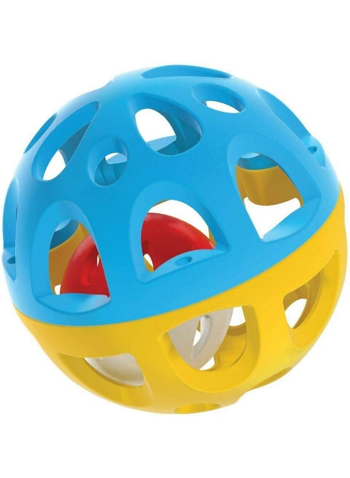 Winfun Easy-Grasp Rattle Ball | Lightweight Baby Ball Rattle with Easy-to-Grip Handle & Textured Design | Shake, Roll & Play Toy with Fun Sounds | Bright Developmental Toy for Infants Ages 3+ Months - Image 1