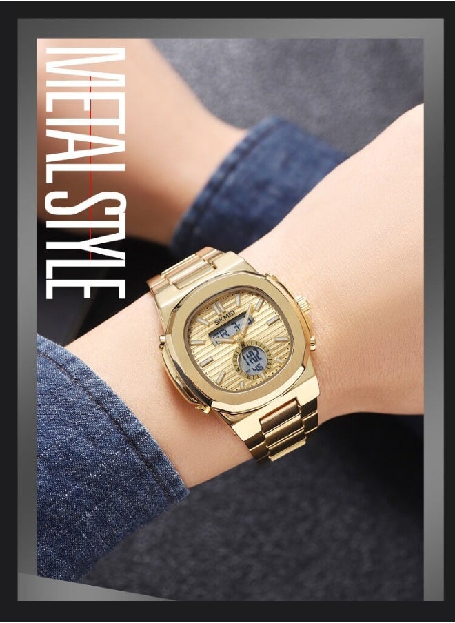 SKMEI Skmei 3 Time Light Date Waterproof Wristwatch Mens Sports Watches 2279  (Gold Black)  - Image 4