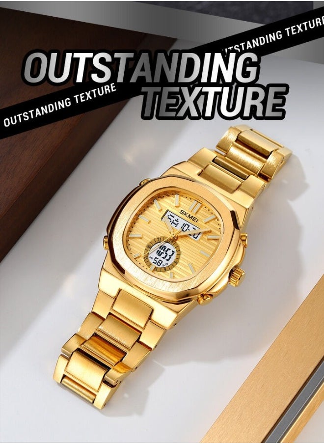 SKMEI Skmei 3 Time Light Date Waterproof Wristwatch Mens Sports Watches 2279  (Gold Black)  - Image 5