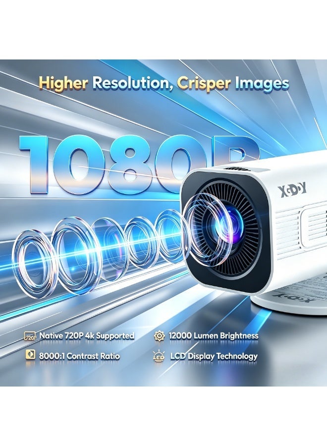 XGODY 300 ANSI 4K Mini Short Throw Projector Wifi6 Android Dual WIFI BT5.2 1280*720P Portable Home Theater - Image 2
