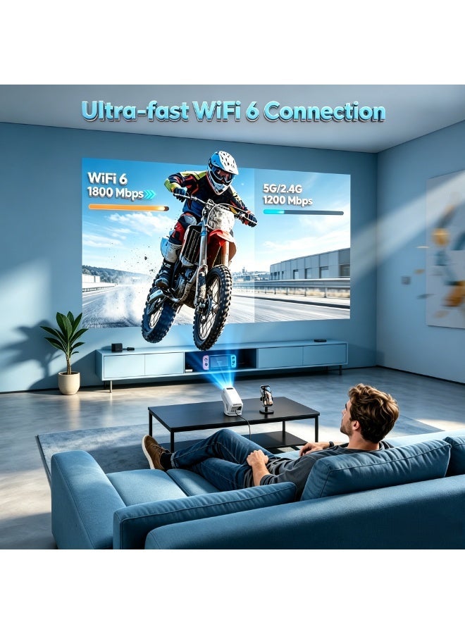 XGODY 300 ANSI 4K Mini Short Throw Projector Wifi6 Android Dual WIFI BT5.2 1280*720P Portable Home Theater - Image 4