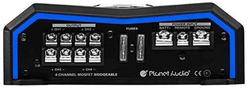 Planet Audio PL1600.4 4 Channel Car Amplifier - 1600 High Output, High/Low Level Inputs, High/Low Pass Crossover, Hook Up to Subwoofer for Bass - Image 2