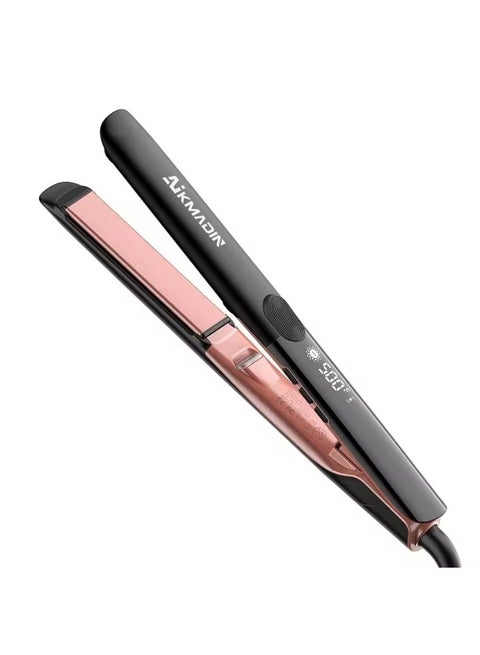 Ceramic hair straightener, 2-in-1 hair straightener and curling iron, heats up to 500°F in 20 seconds, equipped with ionic technology, titanium ceramic coating, 3D floating plates with vibration feedback, and 6 adjustable heat settings